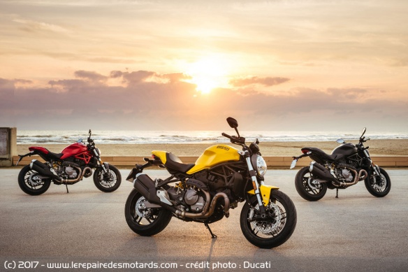 Trois coloris sont au programme pour la Ducati Monster 821 Trois coloris sont au programme pour la Ducati Monster 821