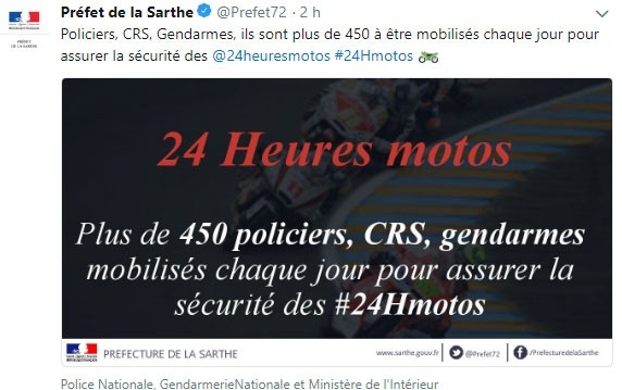 Tweet Préfet de la Sarthe