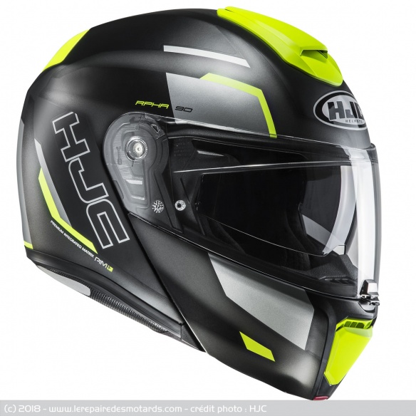 Casque modulable HJC RPHA90 Rabrigo noir-fluo Casque modulable HJC RPHA90 Rabrigo noir-fluo