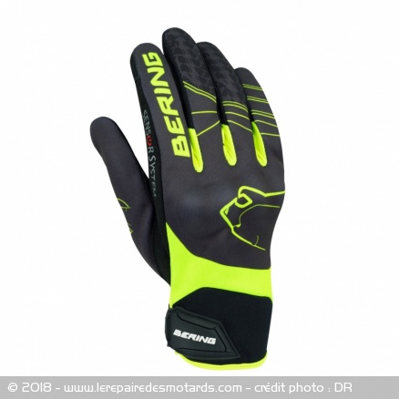 Gants été Bering Grissom coloris noir et fluo 