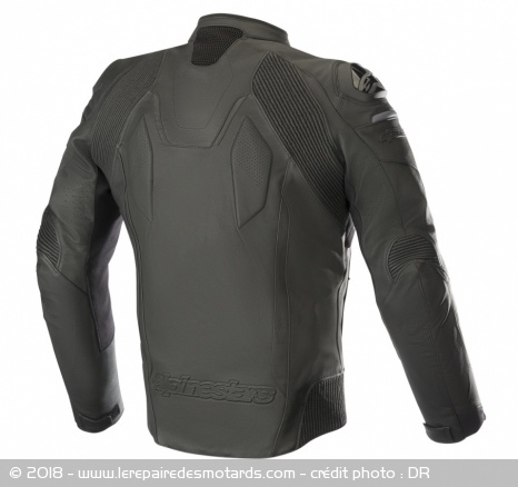 Vue de l'arrière de la veste en cuir Alpinestars Caliber