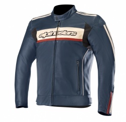 Veste cuir Alpinestars Dyno V2 bleu marine 