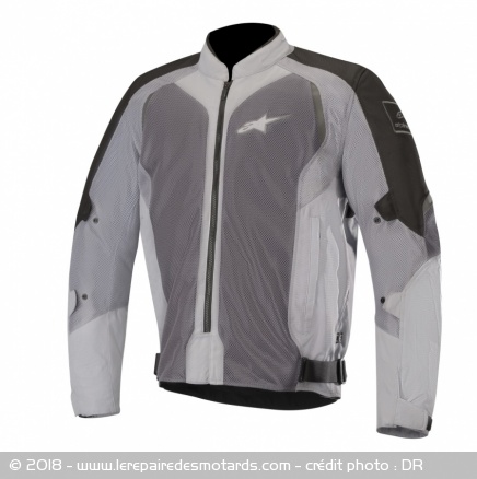 La veste textile Alpinestars Wake Air existe aussi en noire et gris La veste textile Alpinestars Wake Air existe aussi en noire et gris