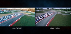 Le circuit de Misano, réel à gauche et modélisé à droite