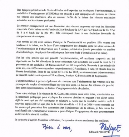 La deuxième partie du courrier