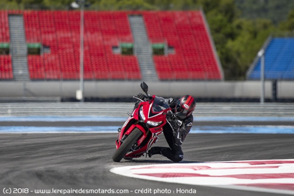 La Honda CBR650R sur circuit