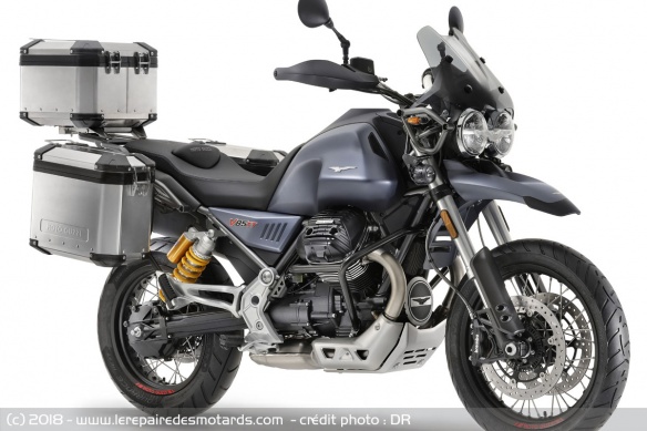 La bagagerie de la Guzzi V85 TT