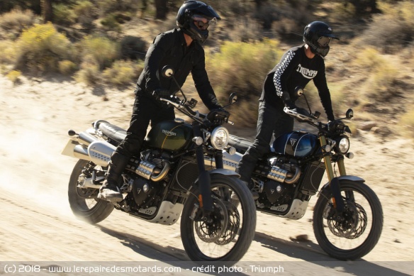 Triumph Scrambler 1200 XC et XE en off-road