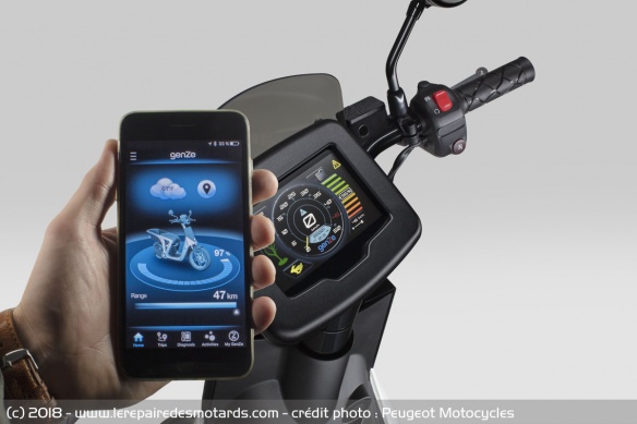 Le scooter dispose d'une interface connectée Le scooter dispose d'une interface connectée