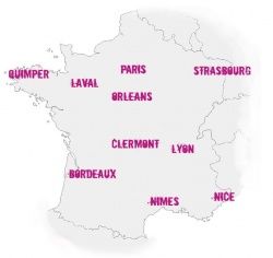 Carte des rassemblements de la 10e édition de Toutes en Moto