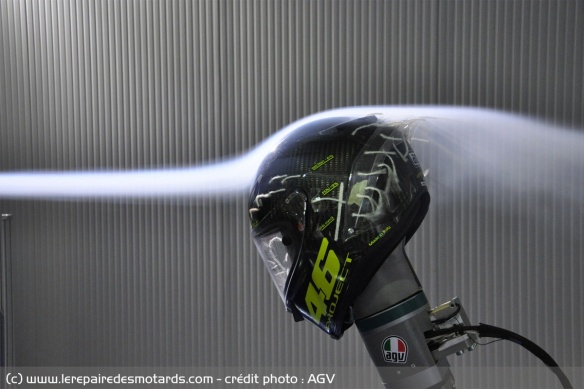 L'aérodynamique des casques est testée en soufflerie L'aérodynamique des casques est testée en soufflerie