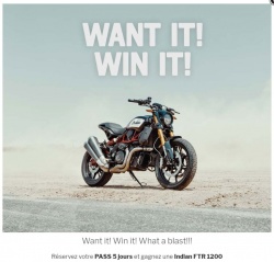 Une Indian FTR à gagner aux Wheels and Waves