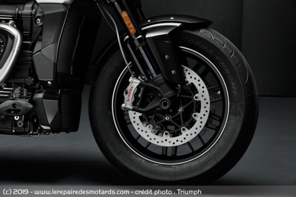 On retrouve à l'avant des étriers Brembo Stylema
