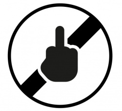 Nouveau panneau routier de fin d'interdiction du doigt honneur