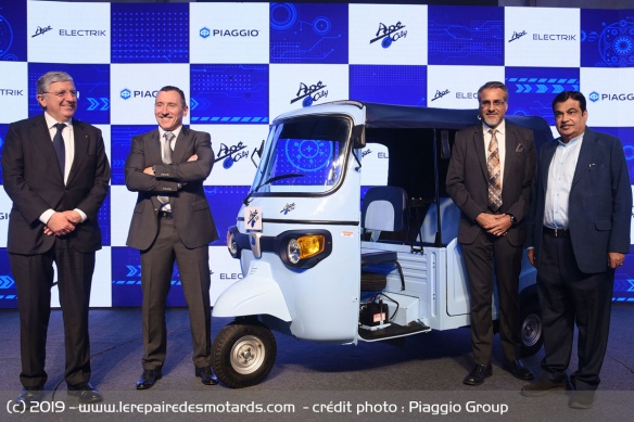 Le lancement du Ape e-City à New Dehli Le lancement du Ape e-City à New Dehli