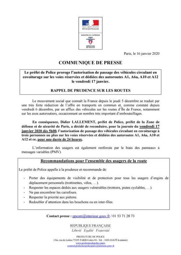 Autorisation officielle de circulation dans les voies réseréves
