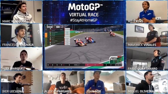 Les pilotes de MotoGP réunis pour la course vitruelle