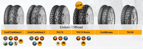 Gamme pneus trail/enduro/off-road Continental