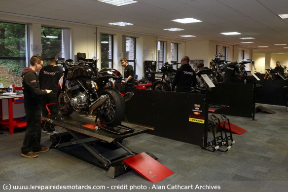 Les chaînes de production de Norton à Donington