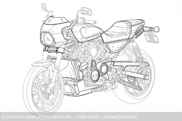 Design du Café Racer Harley-Davidson