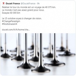 Tweet Ducati sur intervalle révisions