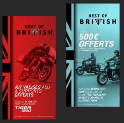 Promos et bonnes affaires sur les motos Triumph