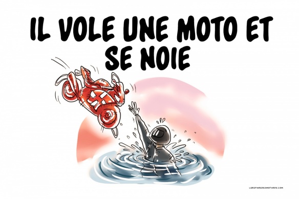 Il vole une moto et se noie