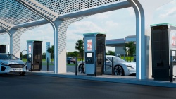 Une borne pour faire le plein d'électricité en 15 minutes - Crédit photo : ABB