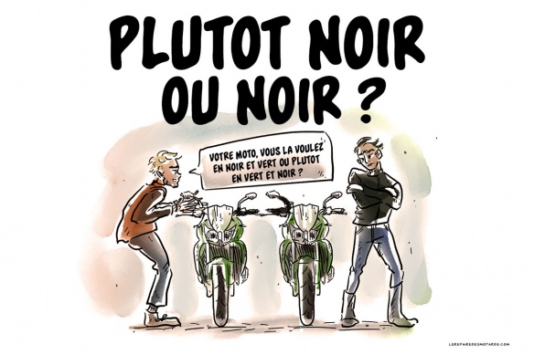 La moto, plutôt noir ou noire