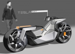 Un concept de 2-roues électrique Tesla - Crédit : Drake Nolte/Jack Morris