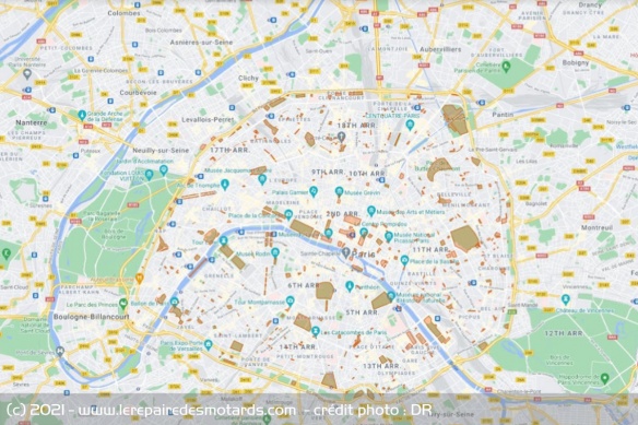 La carte des zones limitées à 10 km/h La carte des zones limitées à 10 km/h