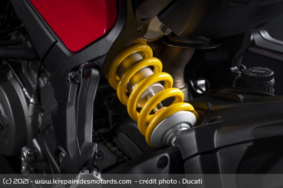L'amortisseur arrière Sachs de la Multistrada V2