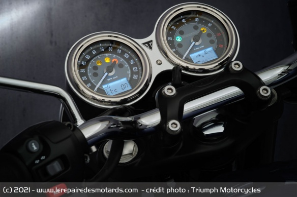 L'instrumentation de la Triumph Bonneville T100