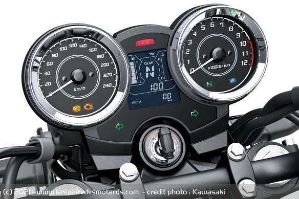 Le compteur de la Kawasaki Z650 RS