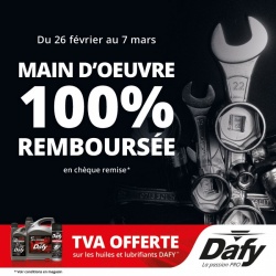 Promo Dafy : Main d'oeuvre remboursée
