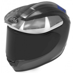 Un casque intégral moto avec airbag