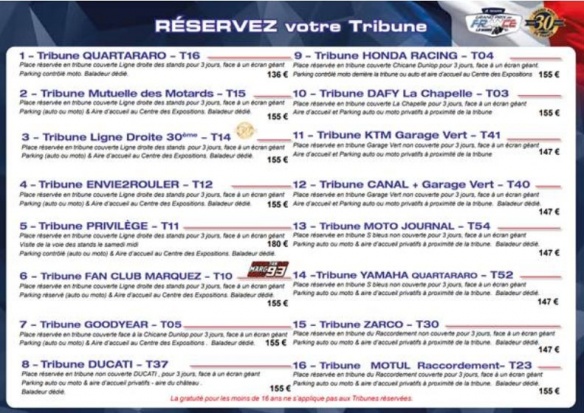 Tribunes Grand Prix de France moto