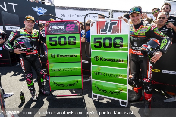 Kawasaki signe son 500e podium en WSBK, avec en prime un doublé Kawasaki signe son 500e podium en WSBK, avec en prime un doublé