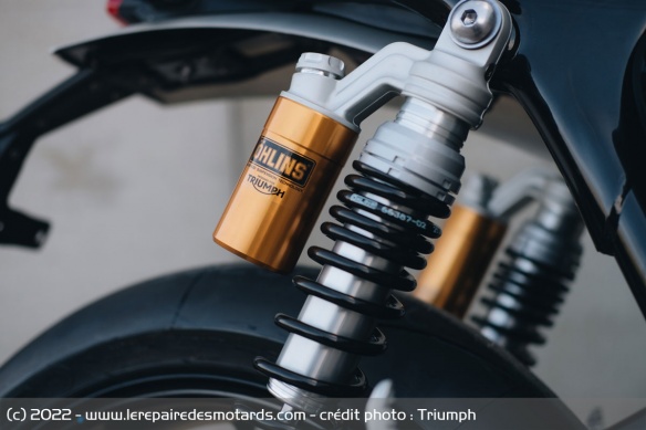 Amortisseurs Öhlins de la Triumph Speed Twin Breitling Limited Edition