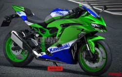 Le montage de la Kawasaki ZX-4R réalisé d'après le prototype - Crédit photo : Young Machine
