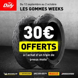 Promos Dafy : 30 € offerts sur les pneus motos