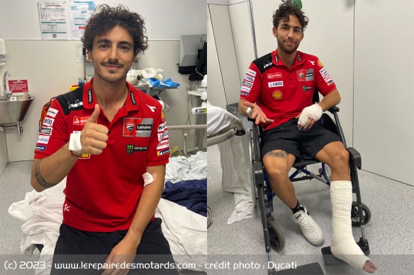 Des contusions pour Bagnaia et deux fractures pour Bastianini Des contusions pour Bagnaia et deux fractures pour Bastianini