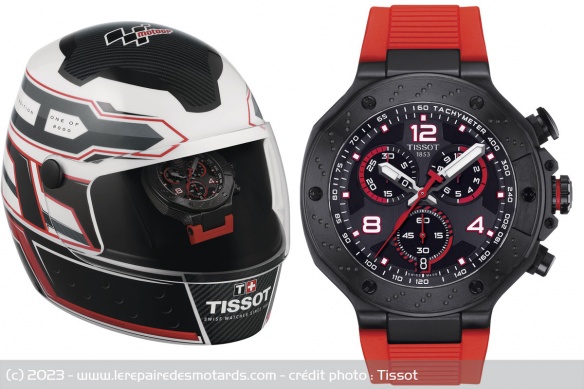La Tissot T-Race MotoGP est toujours livrée dans son écrin en forme de casque La Tissot T-Race MotoGP est toujours livrée dans son écrin en forme de casque