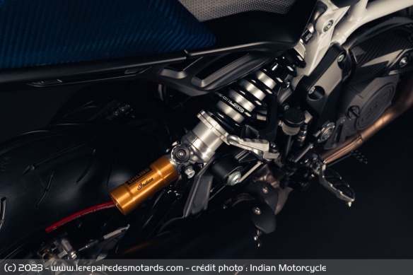Amortisseur Öhlins de l'Indian FTR x 100% R Carbon Amortisseur Öhlins de l'Indian FTR x 100% R Carbon