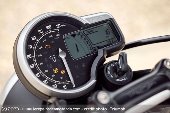Le compteur de la Triumph Speed 400