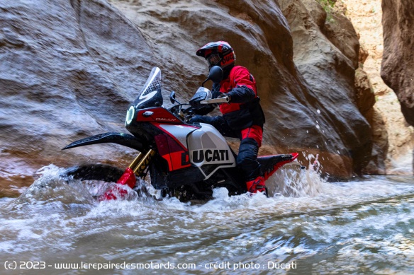 Ducati décuple ici les possibilité offroad de son trail