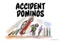 Accident dominos auto moto piéton