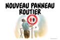 Nouveau panneau routier Interdiction doubler à moto