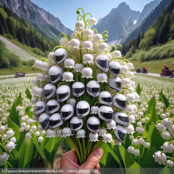 1er mai, muguet, bonheur et liberté à moto