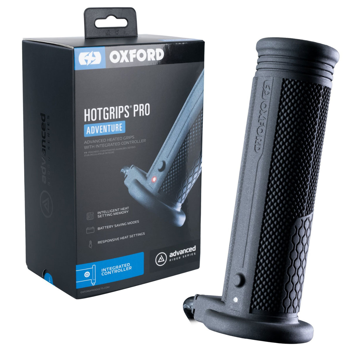Poignées Chauffantes Oxford HotGrips Pro EL391 Pour Moto - Silicone, Contrôle Intégré, 3 Grips